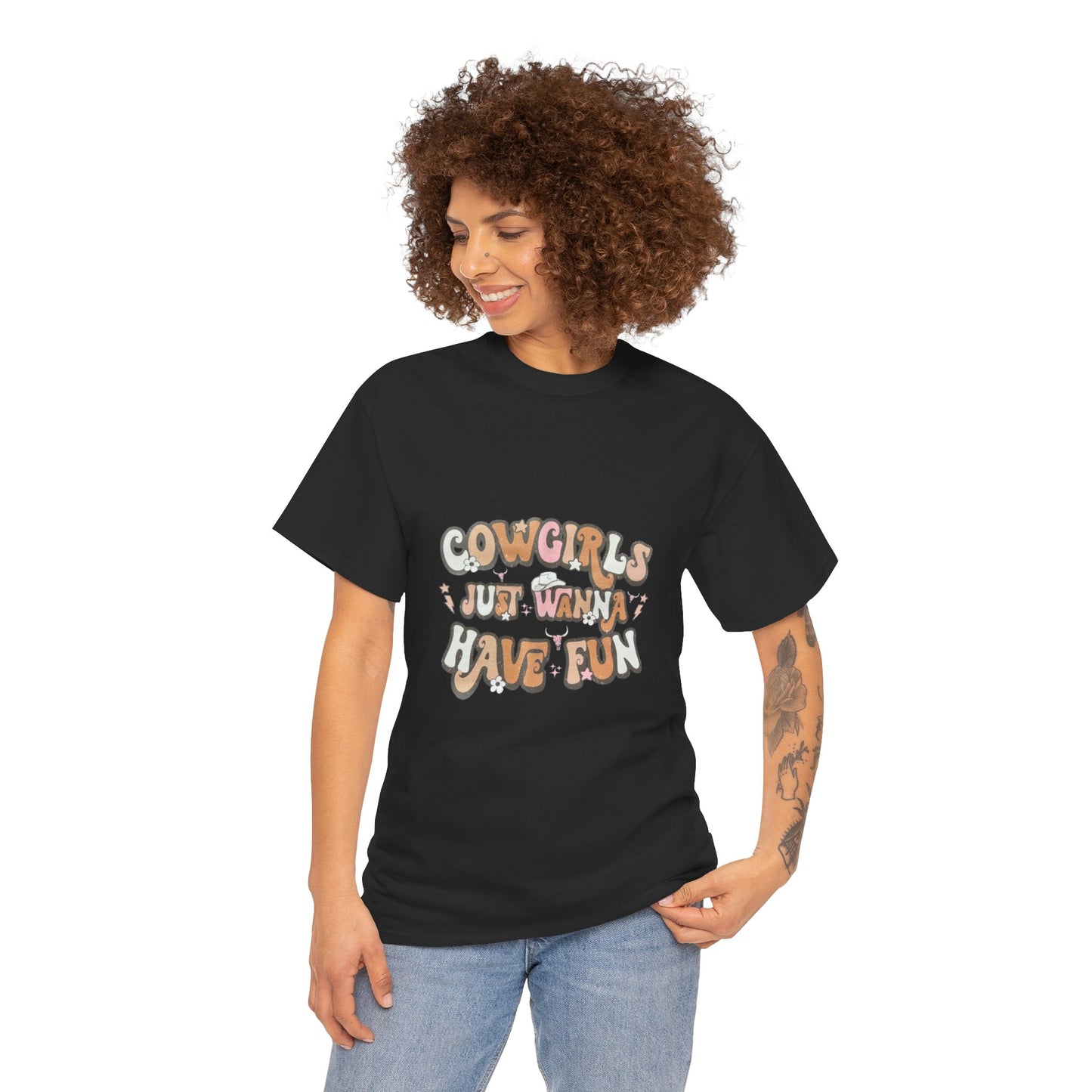 Cowgirls Just Wanna Have Fun Women's Heavy Cotton Tee