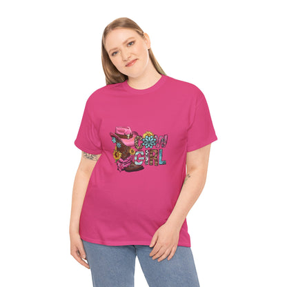 Pink Cowgirl Heavy Cotton Women's T-Shirt