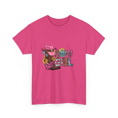 Pink Cowgirl Heavy Cotton Women's T-Shirt