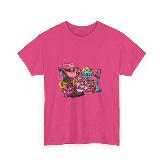 Pink Cowgirl Heavy Cotton Women's T-Shirt