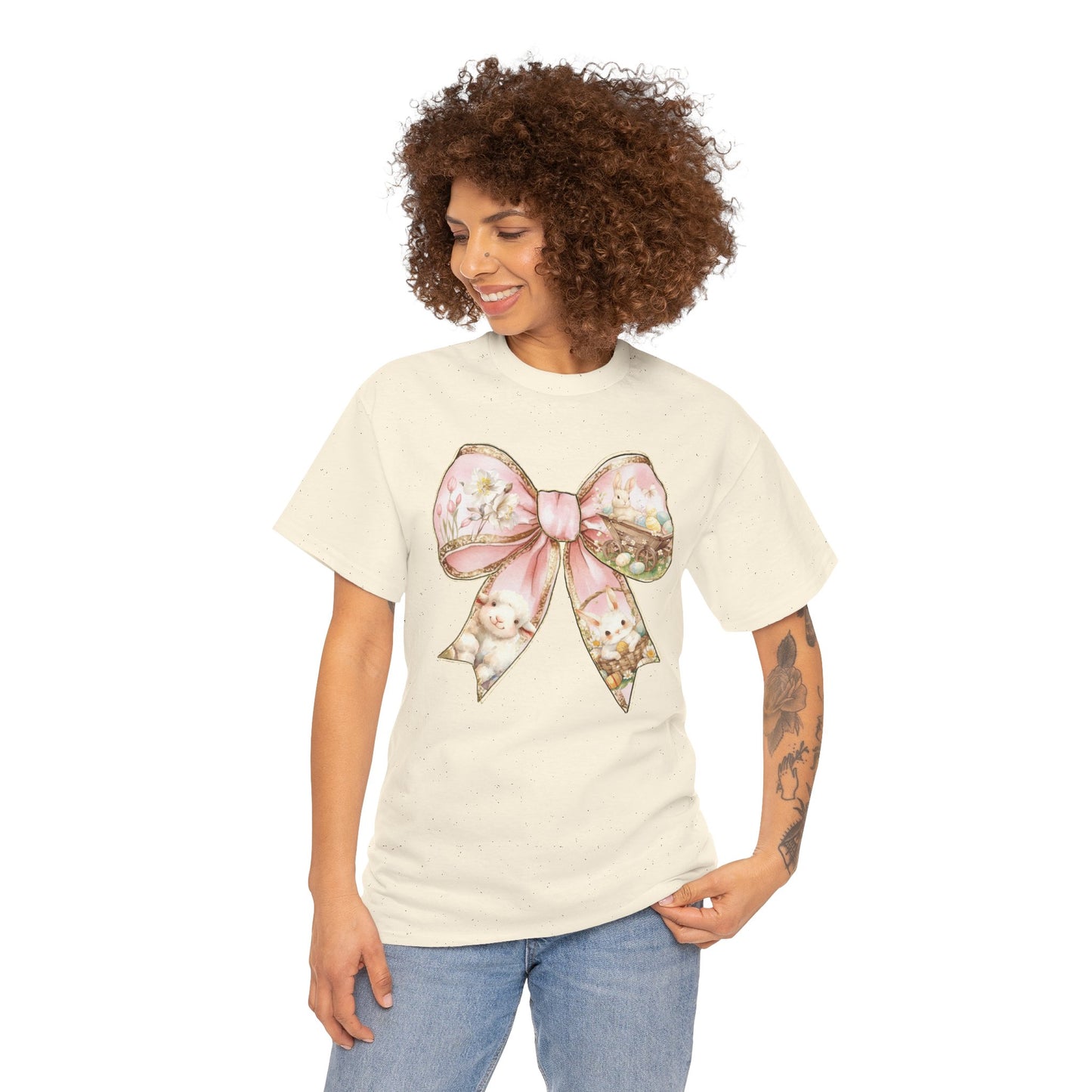 Whimsical Bow Graphic Women's Heavy Cotton Tee