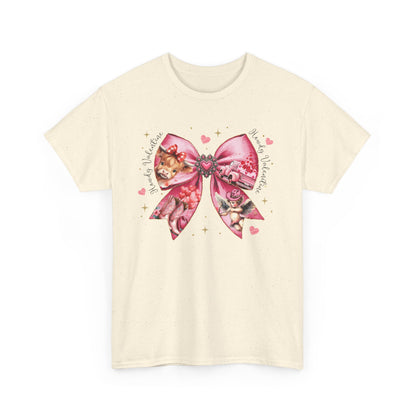 Cute Cat Love Womens Heavy Cotton Tee - Perfect for Pet Lovers & Valentine's Day